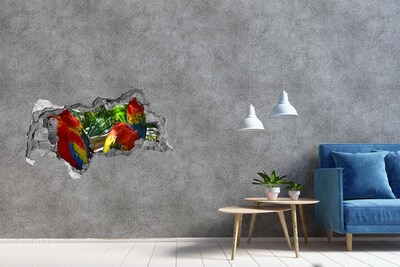 Dziura 3d fototapeta naklejka Papugi Ary