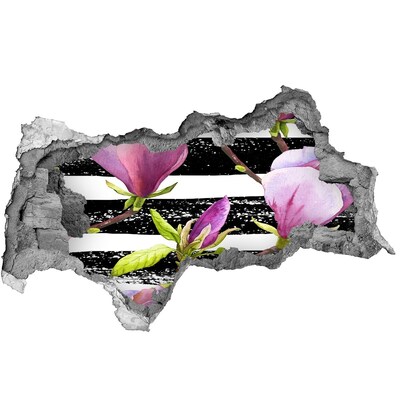 Naklejka 3D dziura na ścianę Magnolia paski
