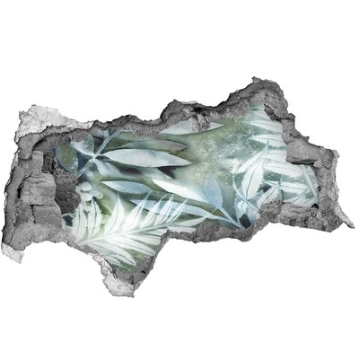 Naklejka 3D dziura na ścianę samoprzylepna Liście