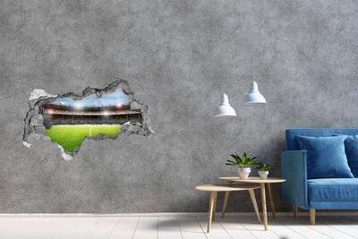 Fototapeta dziura na ścianę 3d Piłka na murawie