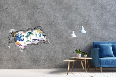 Fototapeta dziura na ścianę 3d Symbole surfingu