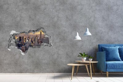 Fototapeta dziura na ścianę 3d Nowy Jork lot ptaka
