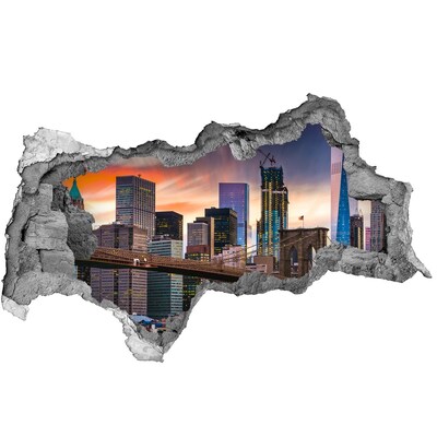 Fototapeta dziura na ścianę 3d Manhattan Nowy Jork