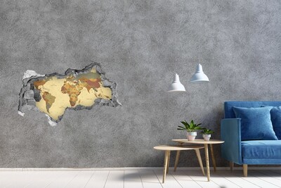 Samoprzylepna dziura na ścianę Mapa polityczna