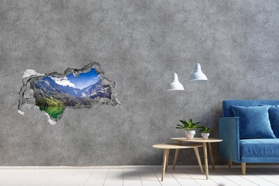 Dziura 3d w ścianie naklejka Morskie oko Tatry