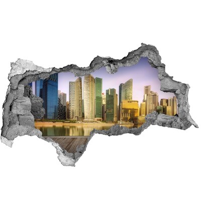 Fototapeta dziura na ścianę 3d naklejka Singapur