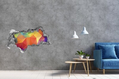 Samoprzylepna dziura na ścianę Geometryczne tło