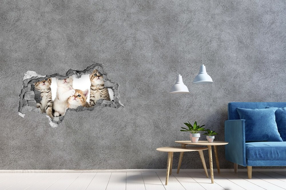Dziura 3d fototapeta ścienna Naklejka Małe koty