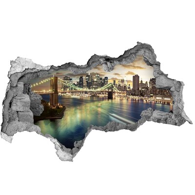 Fototapeta dziura na ścianę 3d Manhattan Nowy Jork