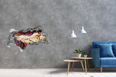 Dziura 3d fototapeta naklejka Leżąca kobieta