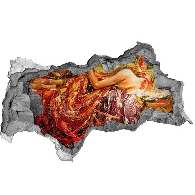 Dziura 3d fototapeta naklejka Śpiąca kobieta