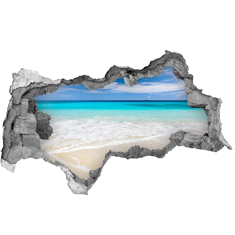 Dziura 3d w ścianie na ścianę Tropikalna plaża