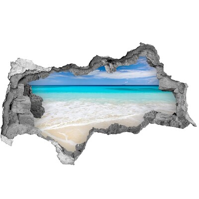 Dziura 3d w ścianie na ścianę Tropikalna plaża