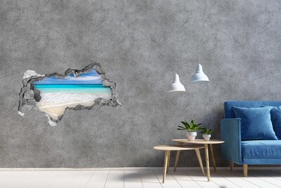 Dziura 3d w ścianie na ścianę Tropikalna plaża