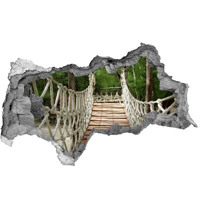 Dziura 3d w ścianie naklejka Most linowy