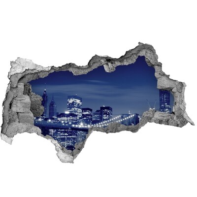 Fototapeta dziura na ścianę 3d Nowy Jork nocą