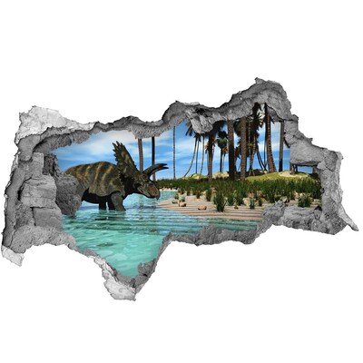 Dziura 3d fototapeta na ścianę Dinozaury