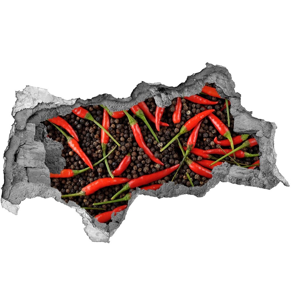 Naklejka 3D dziura okleina Papryczki chilli