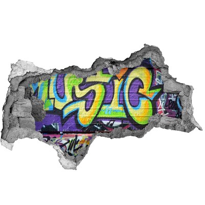 Foto zdjęcie dziura na ścianę Graffiti na ścianie