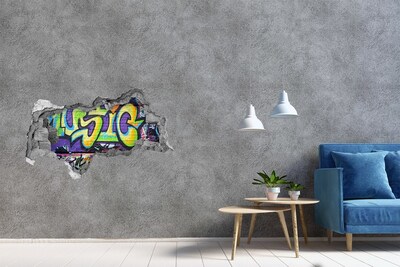 Foto zdjęcie dziura na ścianę Graffiti na ścianie