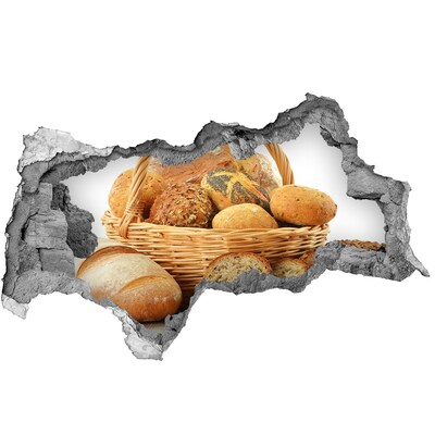 Naklejka 3D dziura na ścianę Pieczywo w koszu