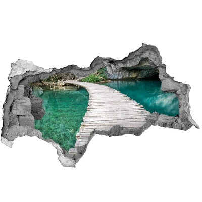 Dziura 3d w ścianie naklejka Jeziora Plitwickie