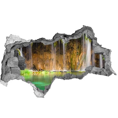 Dziura 3d w ścianie naklejka Jeziora Plitwickie