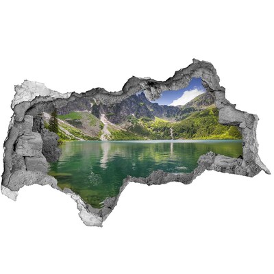 Dziura 3d w ścianie naklejka Morskie oko Tatry
