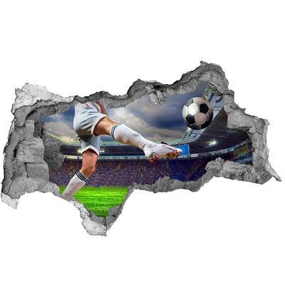 Fototapeta dziura na ścianę Piłkarz na stadionie