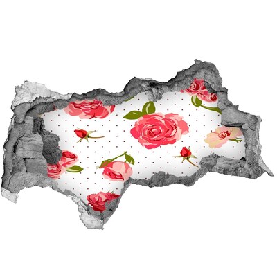 Naklejka 3D dziura na ścianę samoprzylepna Róże