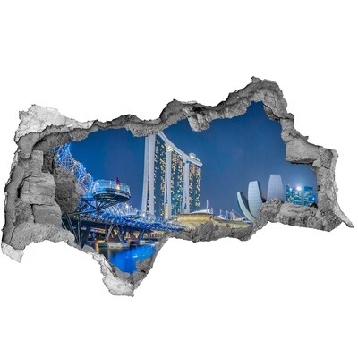 naklejka fototapeta 3D na ścianę Singapur nocą