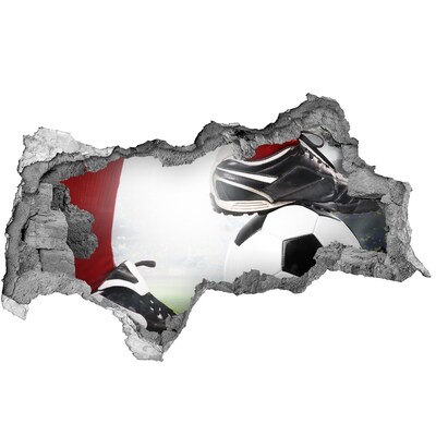 Fototapeta dziura na ścianę 3d Nogi piłkarza