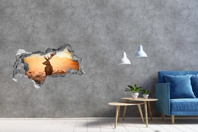 Dziura 3d fototapeta na ścianę Jeleń wschód słońca