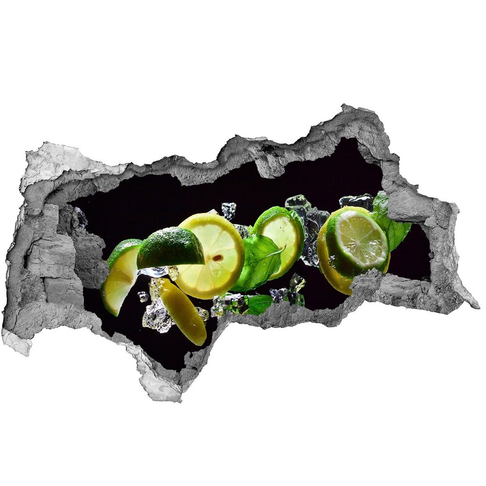 Naklejka 3D dziura okleina beton Mojito