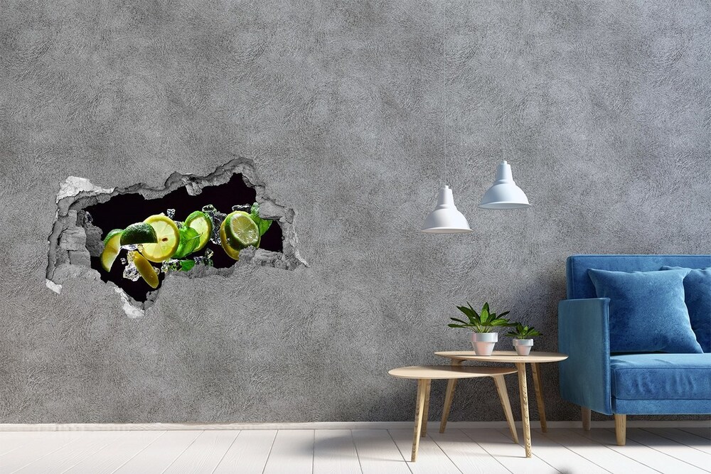 Naklejka 3D dziura okleina beton Mojito