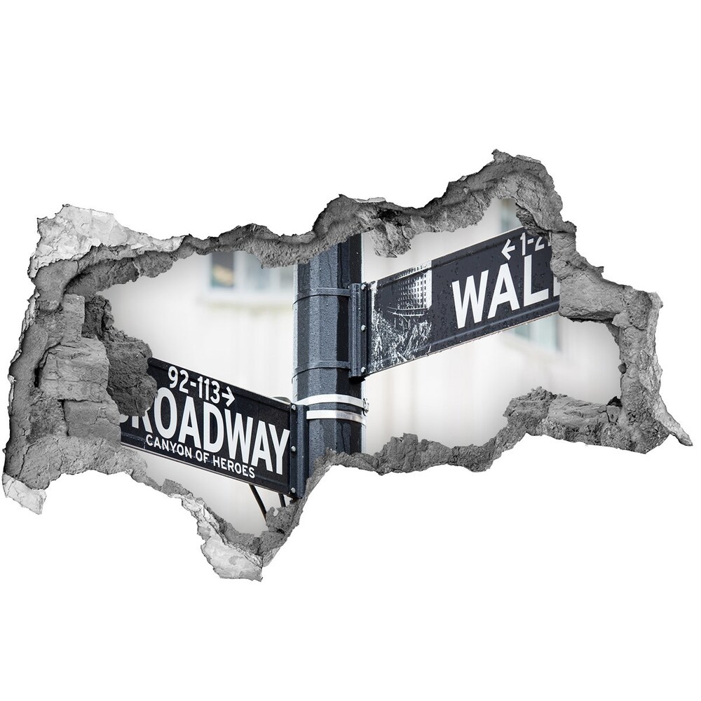 Fototapeta dziura na ścianę 3d Wall street znak