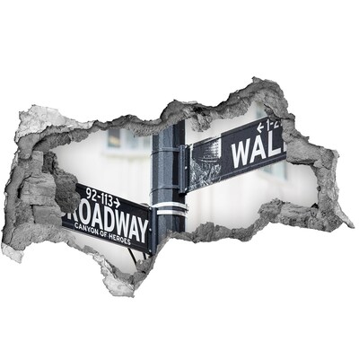Fototapeta dziura na ścianę 3d Wall street znak