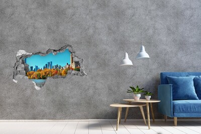 Fototapeta dziura na ścianę 3d Nowy Jork jesienią