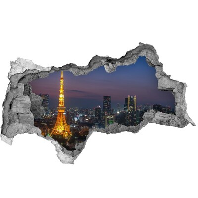 Fototapeta dziura na ścianę 3d Wieża w Tokio