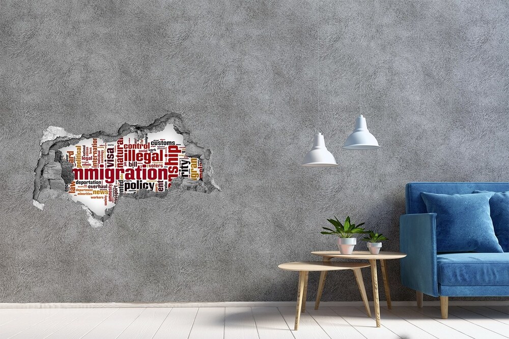 Fototapeta dziura na ścianę Imigracja