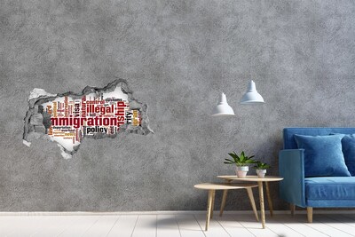 Fototapeta dziura na ścianę Imigracja