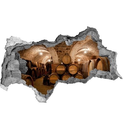 Fototapeta dziura na ścianę 3d Beczki w winnicy
