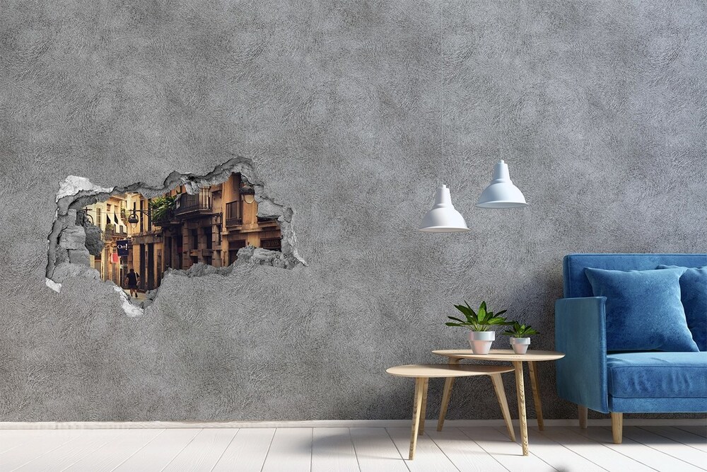 Fototapeta dziura na ścianę 3d Ulice Barcelony