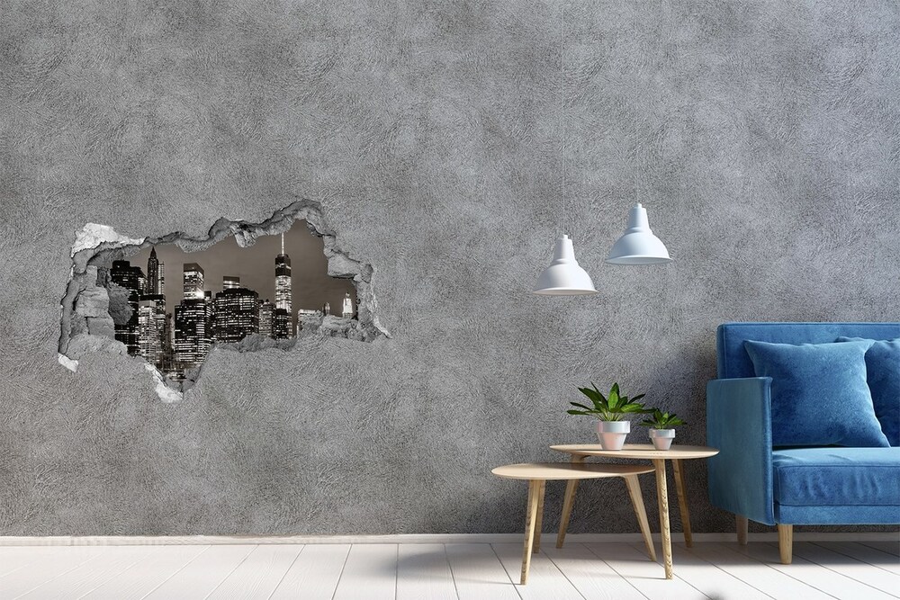 Fototapeta dziura na ścianę 3d Manhattan Nowy Jork