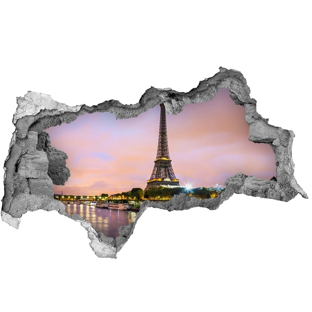 Fototapeta dziura na ścianę 3d Wieża Eiffla Paryż