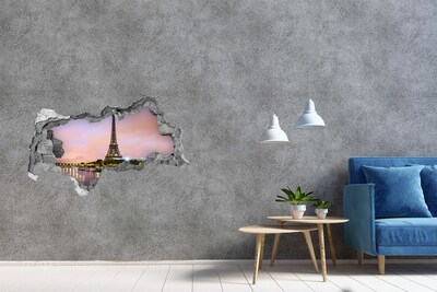 Fototapeta dziura na ścianę 3d Wieża Eiffla Paryż