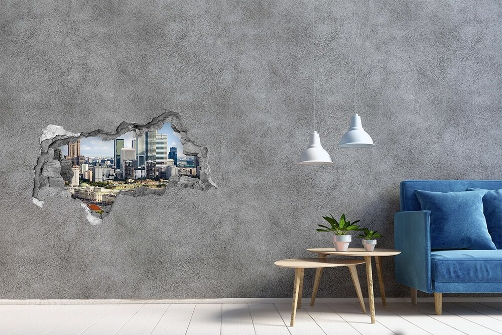 Fototapeta dziura na ścianę 3d Warszawa Polska