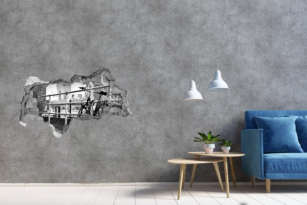 Fototapeta dziura na ścianę 3d Rower w Londynie