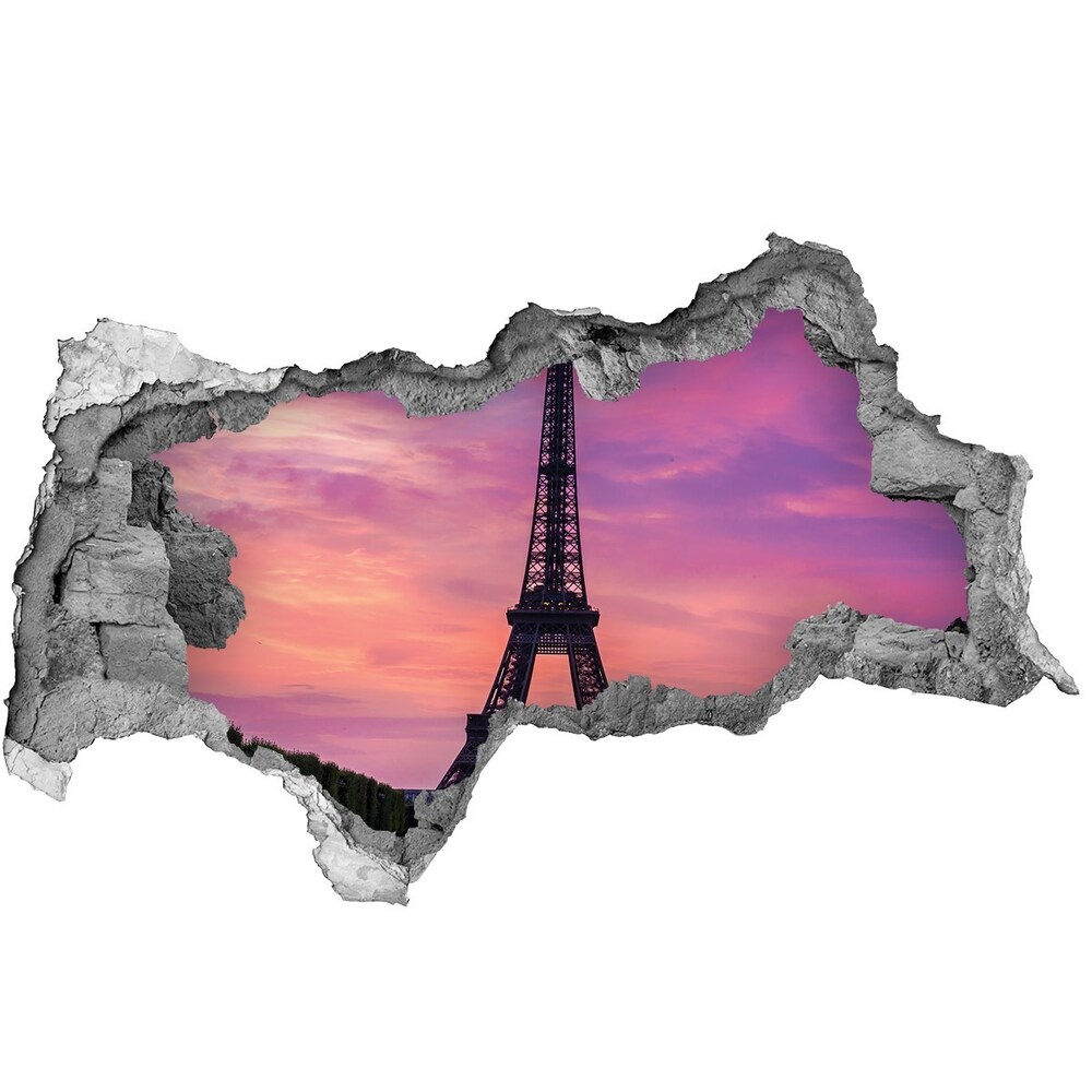 Fototapeta dziura na ścianę 3d Wieża Eiffla Paryż