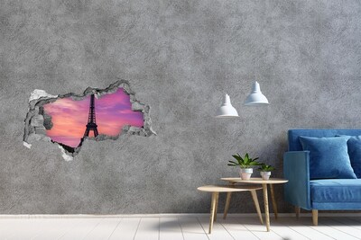 Fototapeta dziura na ścianę 3d Wieża Eiffla Paryż